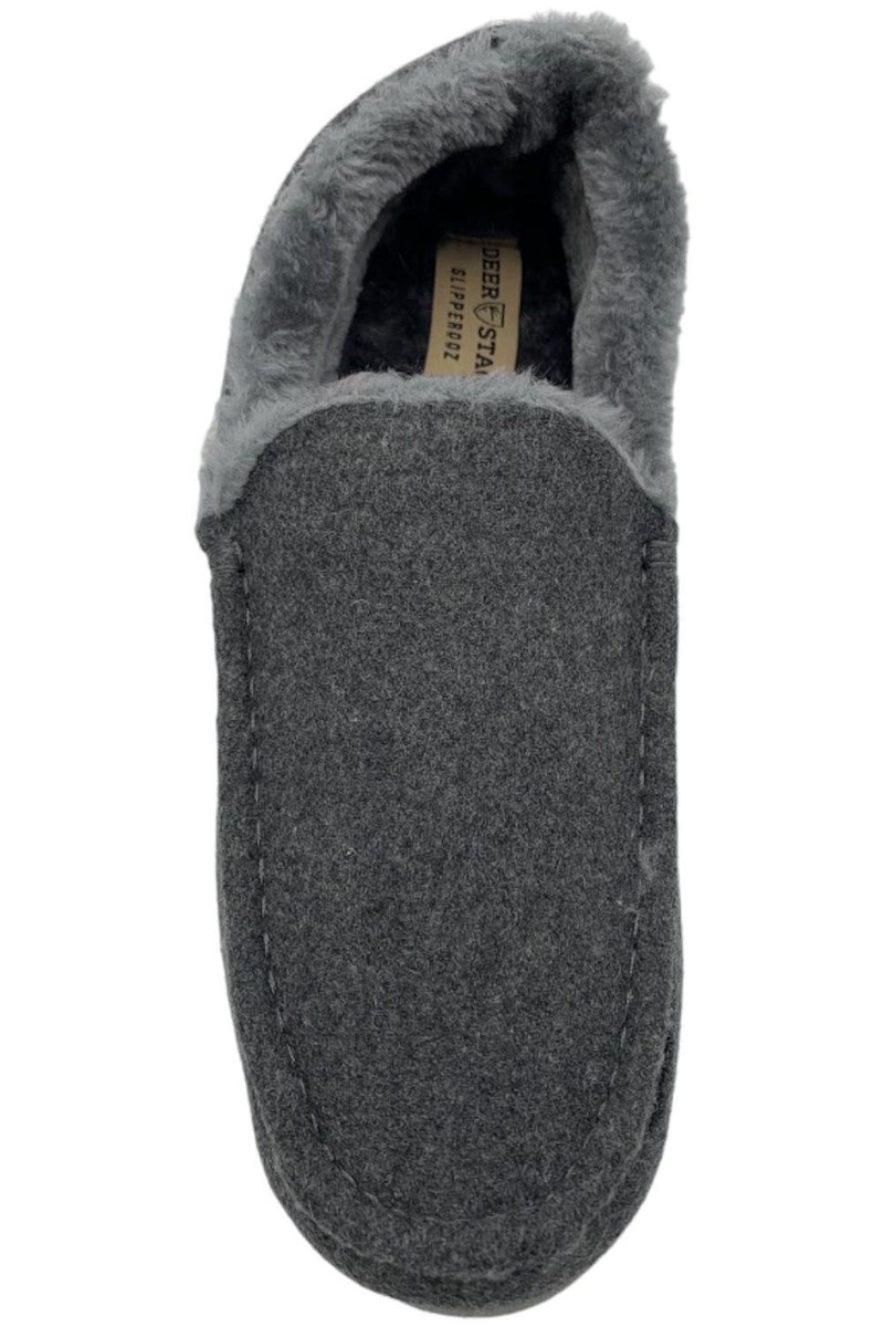 Deer Stags Mens Spun Felt Cozy Slipper Light Gray | eBay display picture 2