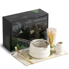 7Pcs Japanese Matcha Tea Set Matcha Kit with Matcha Bowl Matcha Whisk Strainer