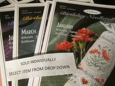 Victoria Sampler Birthday Needleroll Cross Stitch CHART Leaflet-Your Choice