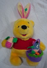 Mattel 1999 EASTER BUNNY WINNIE THE POOH BEAR W/ EGGS 11" Plush Stuffed Animal