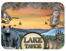 Lake Tahoe California with Wildlife Fridge Magnet