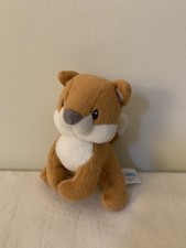 Baby Gund RATTLE Rococo FOX 5" Brown White Plush Stuffed Animal Soft Lovely