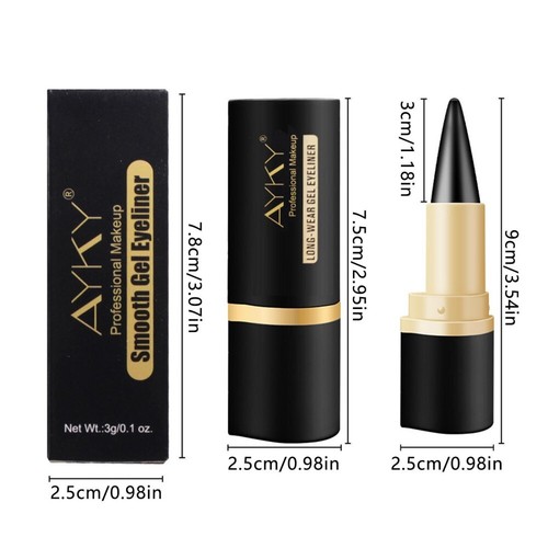 Ayky Long Wear Gel Eyeliner,Natural EyelinerCream Rationalu Eye Stick Waterproof - Picture 5 of 15