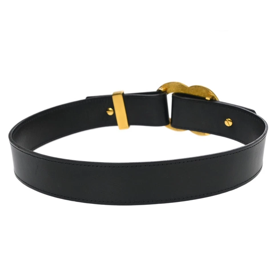 Cinturón Chanel de cuero negro #75/30 96A pequeño bueno 194442 Foto 2 de 4