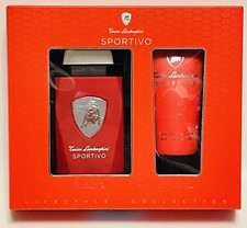Lamborghini Tonino Sportivo NEW in box Gift Set for Men 2.5 fl. oz 3.4 fl. oz.