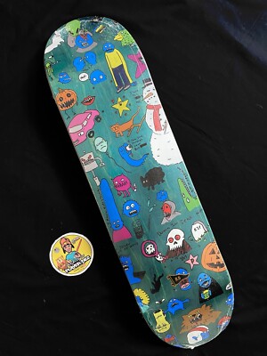 RARE SIGNED Primitive Franky Villani Bad Doodles Skateboard deck