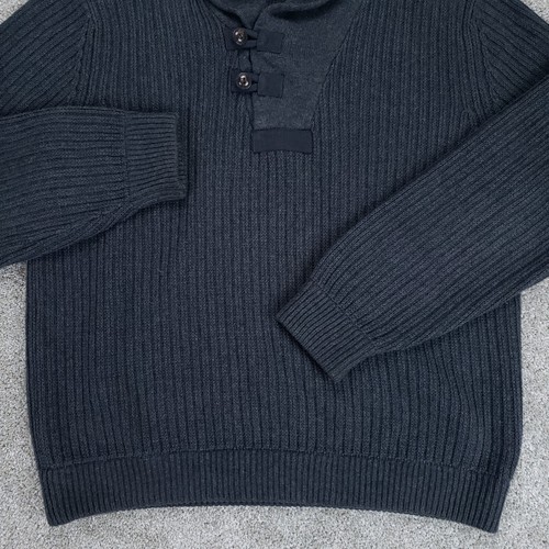 Duluth Trading Pullover Herren Large grau Baumwolle Wolle Schalkragen Infanterie Pullover - Bild 4 von 11