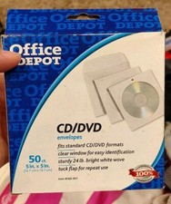 50 CD DVD Paper Sleeves With Clear Window