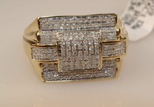 3.00 CT Men Real Moissanite Engagement Pinky Ring 14k Yellow Gold Plated Silver
