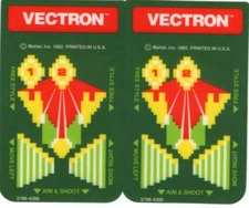 Vectron  - Pair of Intellivision Controller Overlays ONLY - Mattel Inc 1982