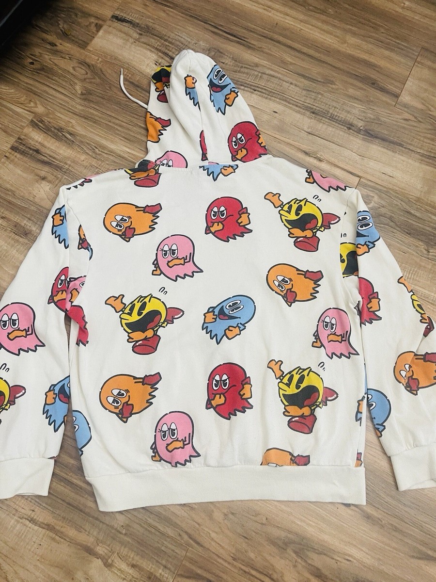【XLARGE】ARCADE GAME LOGO HOODED SWEATSHIRT XLARGE Pacman Arcade Game All Over Ghosts Mens Hoodie Sweatshirt
