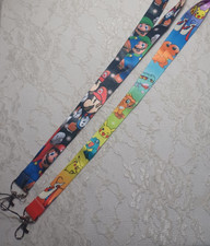 2 LANYARDS: MARIO  PIKACHU LANYARDS KEYCHAINS  NEW