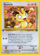 Meowth 62/82 Common Team Rocket 1st Edition Non Holo Pokémon Card