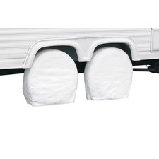 Rv Wheel Covers 30-33 Inch White Vinyl Waterproof Uv Protection Tire Shield Pair Rv Wheel Covers 30-33 Inch White Vinyl Waterproof Uv Protection Tire Shield Pair