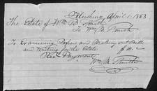 1853 W.B. Smith Estate $10 Receipt for Admin Work Flushing Queens