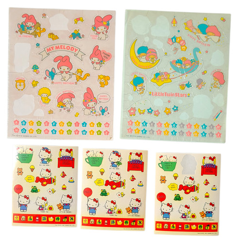 LOT Vintage 1976 1981 Hello Kitty Sticker & Sanrio My Melody Little Twin Stars