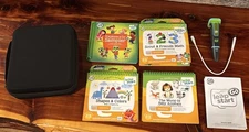Leap Frog Leap Start Go Pen~Charger~4 Books ~Case~Math-Baby Animals~Shapes~Works