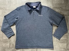 Columbia Great Hart Men  s Large Mountain Fleece Quarter-Zip Pullover Navy Blue L