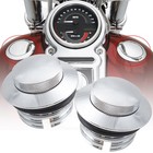 2pcs Chrome Fuel Gas Tank Cover Caps Fit for Harley Softail Custom FXSTC/I 1997