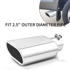 2.5 Inlet 3 Outlet 9 Length Exhaust Tip Rolled Oval Slant Tail Pipe Polished