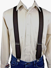 Men's, Brown, XL, 1.5", Adj. Suspenders / Braces, Made in the U.S.A.