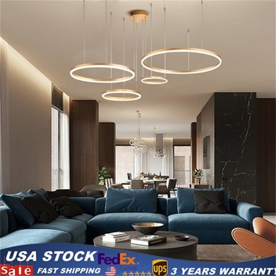 Ring Chandelier Pendant Light LED Ceiling Light Fixture Hanging LED Lamp 110W