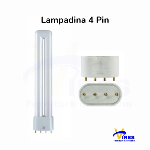 Lampada fluorescente PL, 11w, 4 pin, Luce calda (2700k) - Marino Cristal - 2G7