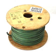 Encore Wire 10 AWG GRN/Yel Strand Copper 500' Spool 1230 AWM 600V MTW/AWM/TEW