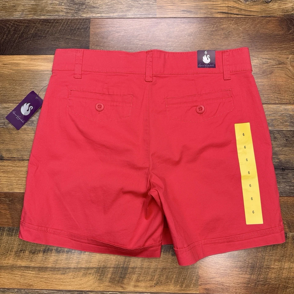 Pantalones Cortos Gloria Vanderbilt Mujer 6 Rojo Fruta Dragón Tiro Medio Elastizados Nuevos  Foto 2 de 4