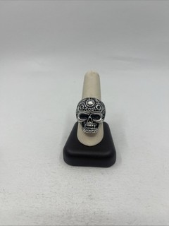 anello testa di teschio in argento sterling 925 (27 3 g taglia 11)