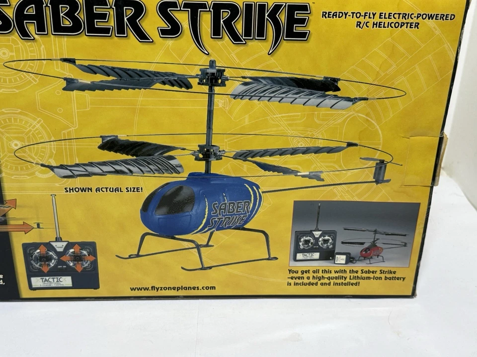New Flyzone Sabre Strike Micro Wireless 3 Channel Indoor RC Helicopter NIB - Image 3 of 4