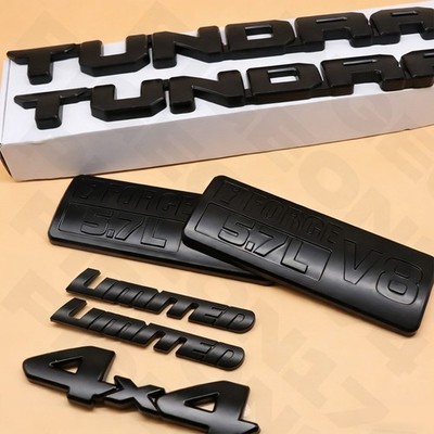 7Pcs Matte Blackout Badge For 2014-2021 Tundra 4x4 V8 Limited Emblem Overlay Kit
