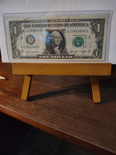Fehler New York 1 Dollar Schein. Tinte verschmierte Vorderseite B32845806D Geld Währung