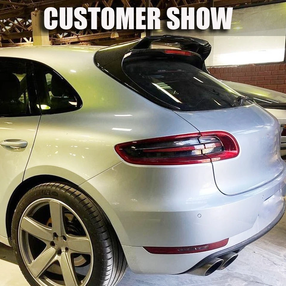Alerón de techo trasero para Porsche Macan 2014-2020 ventana superior ala labio carbono real Foto 3 de 4