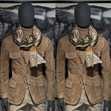 Suede Men Safari Jackets Four Pockets Outdoor Sport Hunting Coats Vintage Jacket