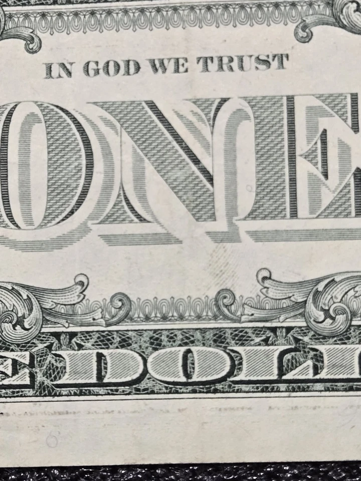 $1 Dollar Bill Binary Serial Number 1s 2s Seven Of A Kind Near Solid 11121111 - Image 3 of 4