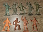 1960's Vintage MPC Ring Hand Brown Army/Work Men Toy Plastic Figure Lot Of 9 — photo 1