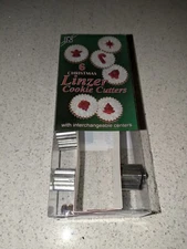 R&M Intl Set of 6 Christmas Linzer Cookie Cutters w/ Interchangeable Centers 