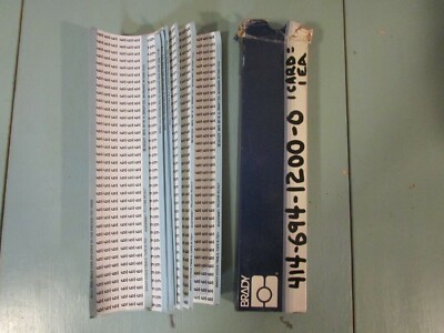 Brady B-702 TWM-6 Marker Wire Card ''6'' Lot of 14!