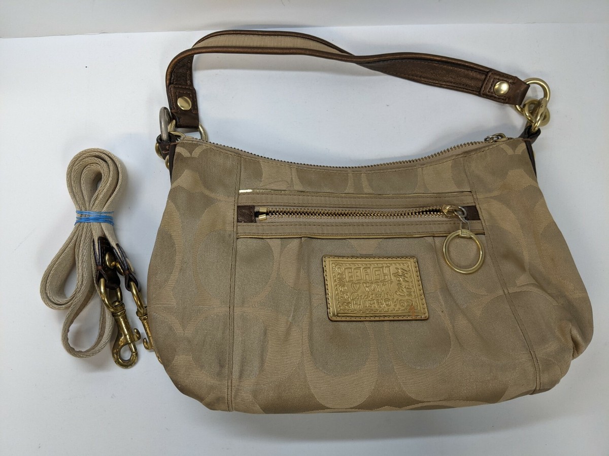Genuine Coach Poppy Gold Groovy Sig Canvas Sateen