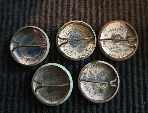 Vintage Rare Lot Of 5 Steel Workers Organizing Committee Pins 1941 1942 - Picture 2 of 2