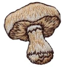 Mushroom Applique Patch - Mini Fungus Fungi Embroidered Badge 1" (Iron on)