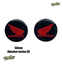 2 ADESIVI COMPATIBILI LOGO HONDA 50mm RESINA EFFETTO 3D TONDO CARENA SERBATOIO