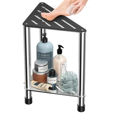 Stainless Steel Shower Stool for Inside Shower 15.4'' H Shower Foot Rest Corn...