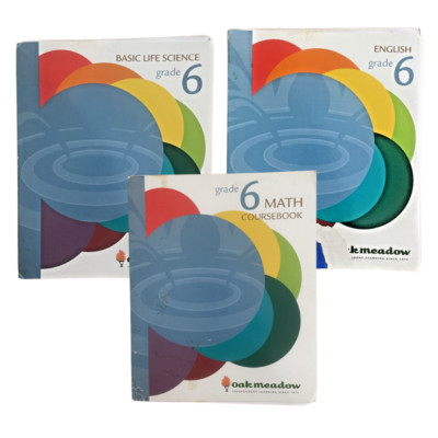 Oak Meadow 6th Grade Basic Science, Math, and English Coursebooks