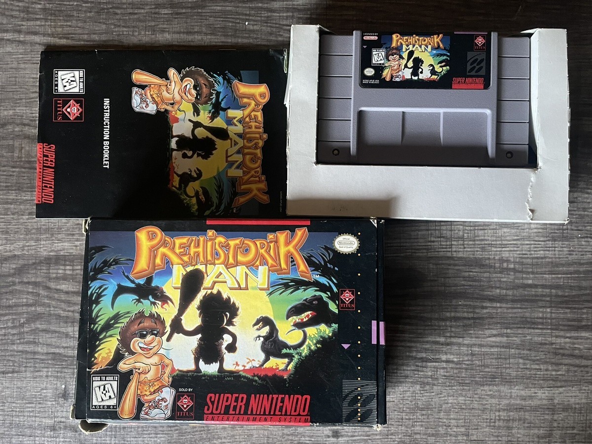 Prehistorik Man SNES Super Nintendo CIB Complete in Box Prehistorik Man SNES Super Nintendo CIB Complete in Box