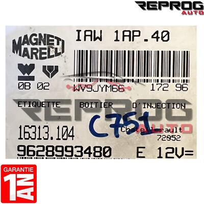 CALCULATEUR DÉCODÉ PEUGEOT 306 CITROEN ZX 1.4i 9628993480
