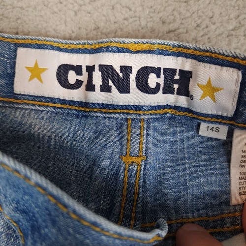 Cinch White Label Jeans Boys 14S Blue Slim Cowboy Western Light Wash 24x29 - Picture 4 of 11