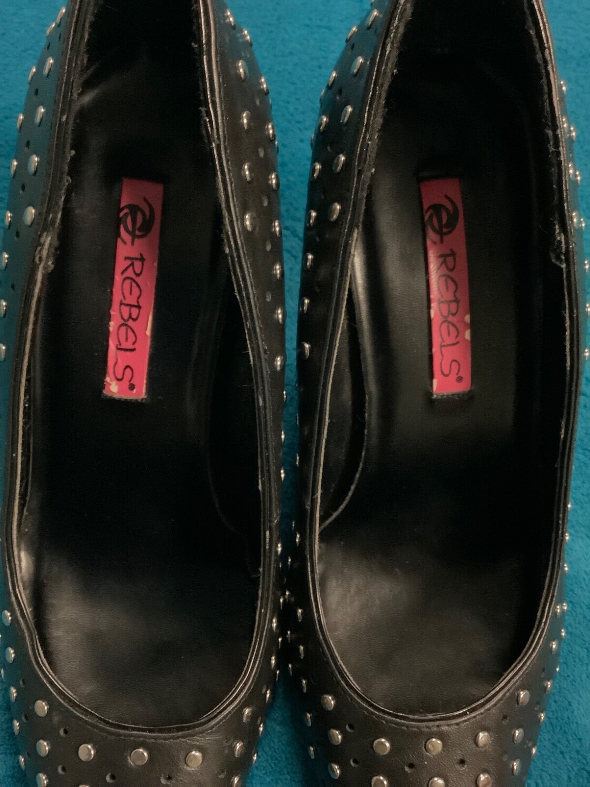 Rebels Leather Upper Pointed Toe Studded Stiletto… - image 12