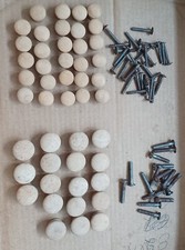 Vtg Drewniana szafka klonowa Gałki meblowe Ciągnięte 18 zlotów 1" i 29 zlotów 3/4". Śruby.